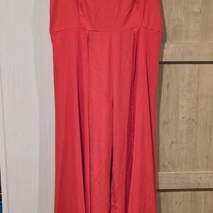 (J34) Elegant Red Pant Romper